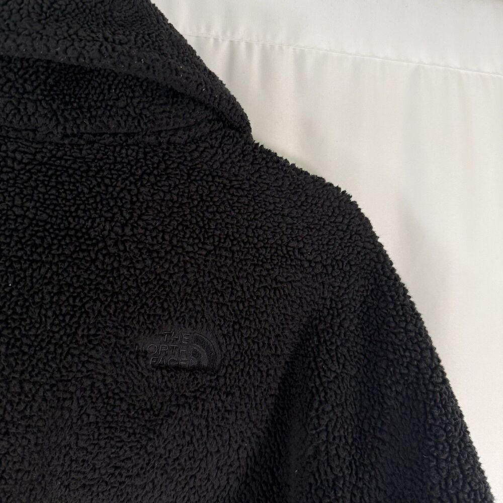 North Face Fleece Jacket Women's Large Black 1/4 Zip Mock Neck Pockets Sherpa - Picture 12 of 12